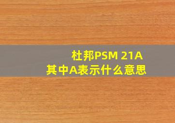 杜邦PSM 21A 其中A表示什么意思